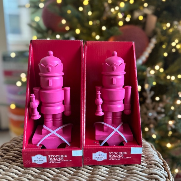 Hot Pink matte Nutcracker stocking holder X 2 - Picture 5 of 7